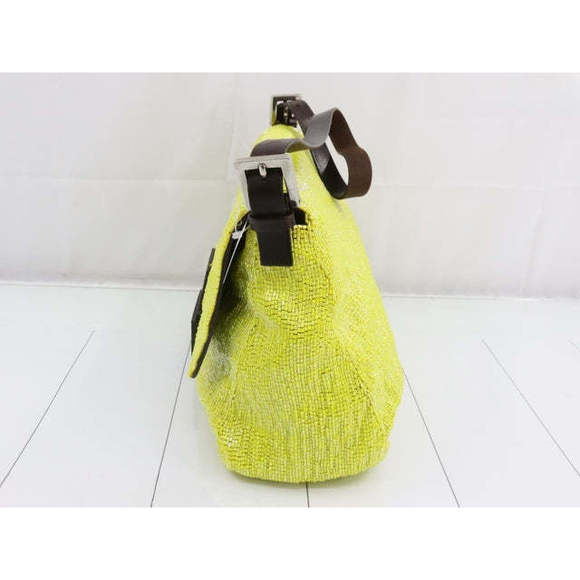 Fendi Mamma Baguette Lemon Yellow Beaded Shoulder Bag - Picture 3 of 16